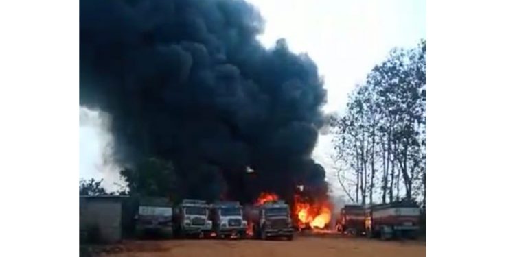 Parking lot fire