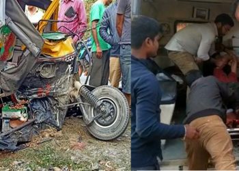 তামুলপুৰত টেম্প’ আৰু চুইফ্ট ডিজায়াৰৰ মাজত মুখামুখি সংঘৰ্ষ; মহিলাসহ ৮ গৰাকী আহত