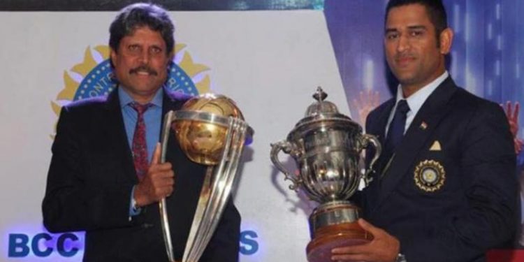 Kapil Dev with Dhoni