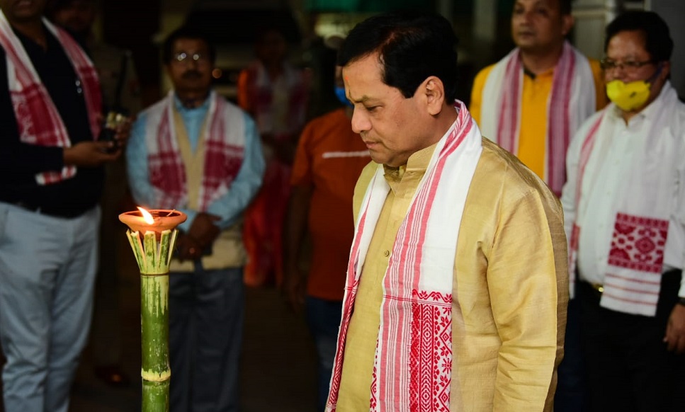 Unity against COVID-19: Assam lights diya in response to CM Sonowal's call