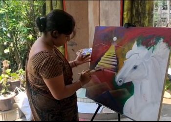 Amid lockdown, artist couple continues work in Sivasagar