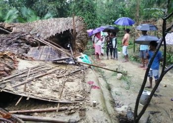 মাৰ্ঘেৰিটাত বনৰীয়া হাতীৰ আক্ৰমণত মহিলাসহ দুজন আহত; ৪টা বাসগৃহ লণ্ডভণ্ড
