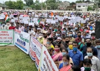Mass protest in Margherita over CIL's decision to suspend mining operations in Northeastern coalfields