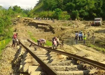 লামডিং-বদৰপুৰ পাহাৰীয়া ৰে’লপথত ভূমিস্খলন, ব্যাহত ট্রেইন চলাচল