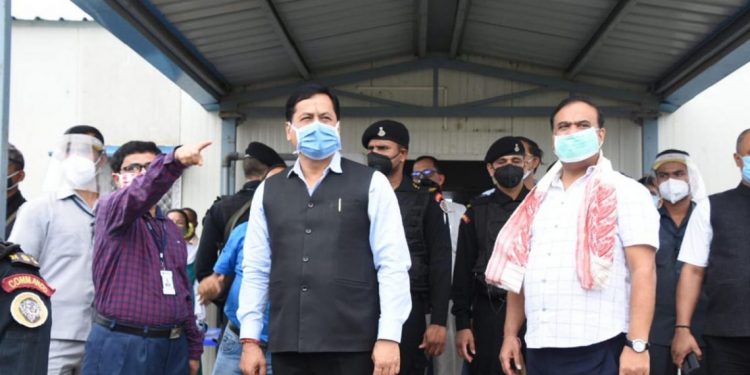 Assam CM Sonowal visits AIIMS construction site at Changsari in Kamrup