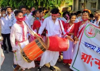 বোকাখাতত চাহ জনজাতি ছাত্ৰ সন্থাৰ সাংস্কৃতিক প্ৰতিবাদ