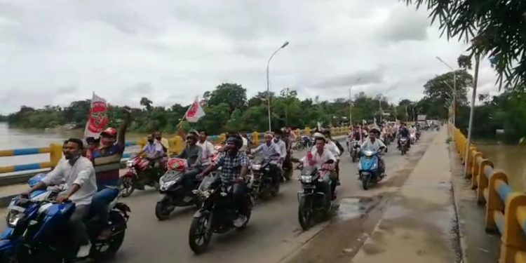 AASU takes out motorcycle rally against CAA in Margherita