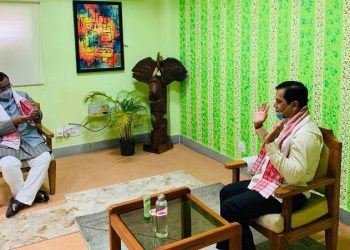 Sonowal with Ram Madhab