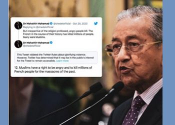 ‘মুছলমানে খং আৰু লাখ লাখ ফ্ৰান্সৰ লোকক হত্যা কৰাৰ অধিকাৰ আছে’; মালেছিয়াৰ প্ৰাক্তন প্ৰধান মন্ত্ৰীৰ বিতৰ্কিত মন্তব্য