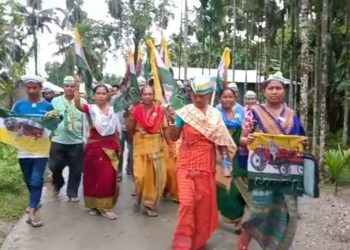 তুংগত বিটিচি পৰিষদীয় নিৰ্বাচনৰ প্ৰচাৰ, বৰষুণকো নেওচি নাগ্ৰীজুলিত ইউপিপিএলৰ পদযাত্ৰা