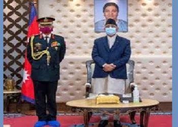 নেপালৰ প্ৰধান মন্ত্ৰীক সাক্ষাৎ স্থলসেনা প্ৰধান নাৰাৱানেৰ; আলোচনাৰ মাধ্যমেৰে সমস্যা সমাধানৰ পোষকতা