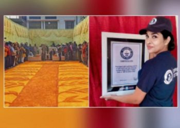 ম্যাদ উকলি যোৱা মছলাৰে পেইণ্টিং অংকন কৰি গ্ৰীনজ বুক ৱৰ্ল্ড ৰেংকৰ্ড এইগৰাকী ছাত্ৰীৰ