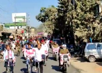 কংগ্ৰেছৰ দুৰ্গ নাজিৰাত হিমন্ত বিশ্ব শৰ্মাৰ উপস্থিতিত বিজেপিৰ বিশাল চাইকেল ৰেলী