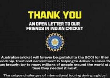 বি চি চি আইক পত্ৰ লিখি ধন্যবাদ জ্ঞাপন ক্ৰিকেট অষ্ট্ৰেলিয়াৰ