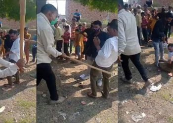 গোমাংস বিক্ৰীৰ অভিযোগত লাঠিৰে কোবাই মাটিত বগৰাই পেলোৱা হ’ল এজন লোকক, ক’ত?