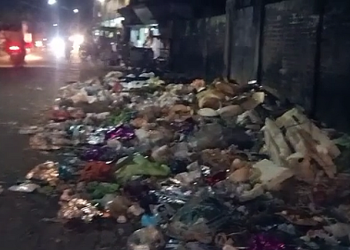 Road turn to a dumping ground