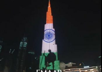 Gandhi Jayanti celebrated at Burj Khalifa in Dubai