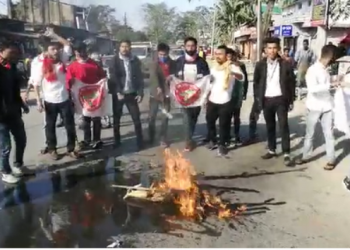 মাৰ্ঘেৰিটাত মুখ্যমন্ত্ৰী ,কৃষি মন্ত্ৰীৰ পুত্তলিকা দাহ