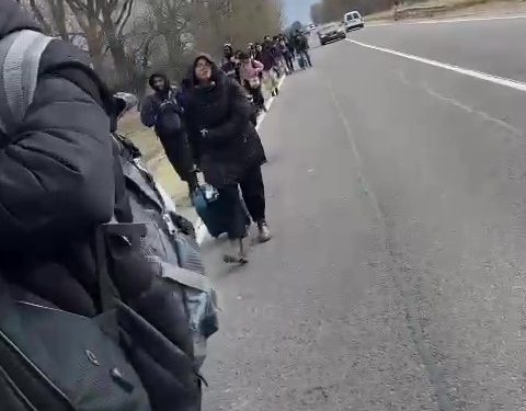 Indian Students Walk To Poland Border