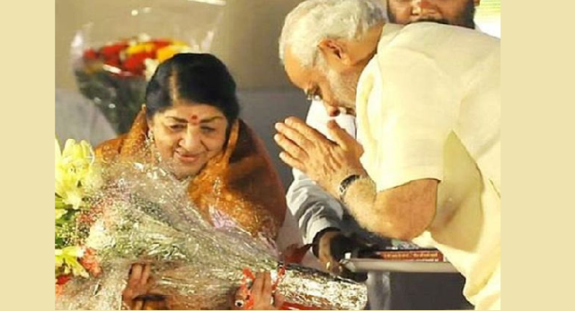 PM Modi with Lata mangeshkar