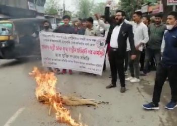 মাৰ্ঘেৰিটাত মূল্যবৃদ্ধি ৰোধৰ দাবীত প্ৰধানমন্ত্ৰীৰ পুত্তলিকা দাহ