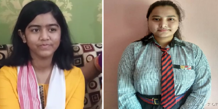 হাইস্কুল শিক্ষান্ত পৰীক্ষাত চতুৰ্থ স্থান লাভ কৰা যোৰহাটৰ সমাদৃতা শৰ্মা আৰু পঞ্চম স্থান লাভ কৰা টীয়কৰ চেহনাজ অঞ্জুম য়াছমিন।