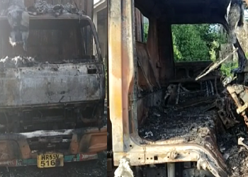শ্ৰীৰামপুৰত গাঞ্জা সৰবৰাহ কৰা কন্টেইনাৰ ট্ৰাকত দুৰ্বৃত্তৰ অগ্নিসংযোগ; পুৰি ছাৰখাৰ ট্ৰাক