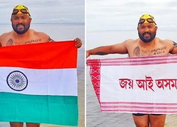 Elvis Ali Hazarika: অসম সন্তান এলভিছ আলী হাজৰিকাৰ চমক; নৰ্থ চেনেল সাঁতুৰি পাৰ হৈ গঢ়িলে অভিলেখ