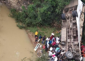 Bus Falls Into River In Jharkhand
