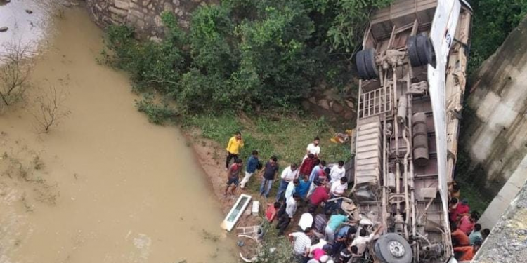 Bus Falls Into River In Jharkhand