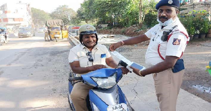Traffic Policeman Fines Another Cop