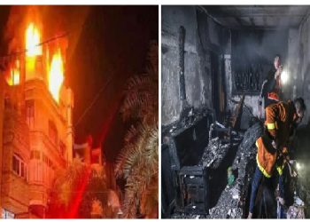 massive fire at Gaza refugee camp