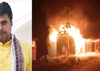 ত্ৰিপুৰাত প্ৰাক্তন মুখ্যমন্ত্ৰী, বিজেপি নেতা বিপ্লব দেৱৰ ঘৰ জ্বলাই দিলে দুৰ্বৃত্তই