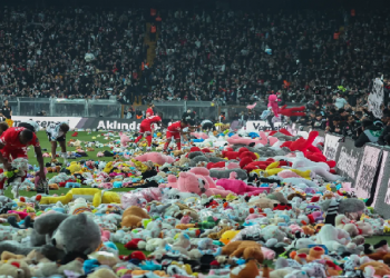 Besiktas fans throw toys