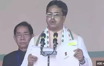 মুখ্যমন্ত্ৰী মাণিক সাহাৰ শপত গ্ৰহণ, উপস্থিত থাকিল প্ৰধানমন্ত্ৰী নৰেন্দ্ৰ মোদী