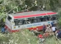 bus rolls down gorge