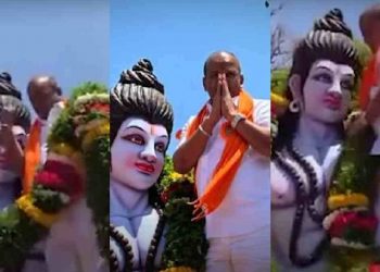 ভগৱান ৰামৰ মূৰ্তিৰ ওপৰত উঠিল বিজেপি বিধায়ক