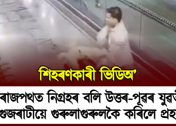 ৰাজপথত নিগ্ৰহৰ বলি উত্তৰ-পূৱৰ যুৱতী, গুজৰাটীয়ে গুৰুলাগুৰুলকৈ কৰিলে প্ৰহাৰ