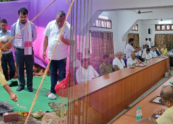 তিনিচুকীয়া জিলা সাংবাদিক সন্থাৰ প্ৰস্তাৱিত ভৱনৰ  লাইখুটা স্থাপন, পৱিত্ৰ মাৰ্ঘেৰিটাৰ ২০ লক্ষ টকাৰ অনুদান