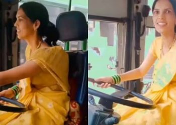 সংসাৰৰ তাগিদা! দক্ষ হাতেৰে বাছৰ ষ্টিয়াৰিং ধৰি জীৱন যুঁজত এগৰাকী মহিলা; চেলুট নেটিজেনৰ
