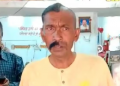 Man Partially shaved hair moustache