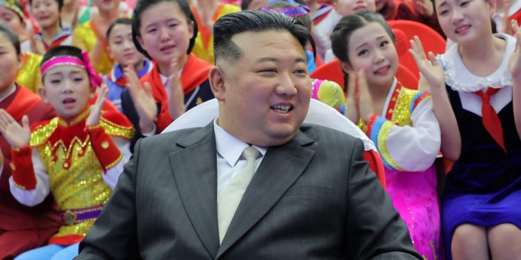 North Korean leader Kim Jong Un attends an event with students to celebrate the new year in Pyongyang, North Korea, in this picture released by the Korean Central News Agency on January 2, 2024.   KCNA via REUTERS    ATTENTION EDITORS - THIS IMAGE WAS PROVIDED BY A THIRD PARTY. REUTERS IS UNABLE TO INDEPENDENTLY VERIFY THIS IMAGE. NO THIRD PARTY SALES. SOUTH KOREA OUT. NO COMMERCIAL OR EDITORIAL SALES IN SOUTH KOREA.