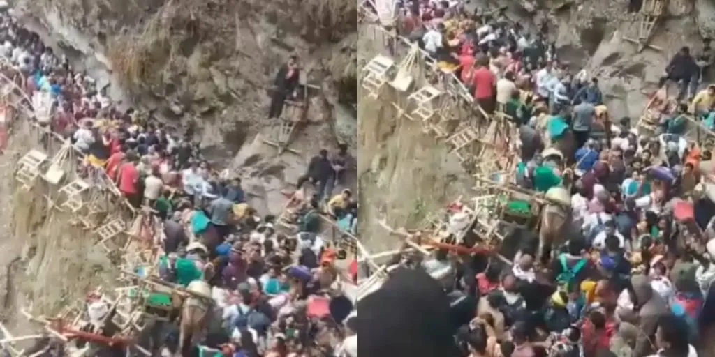 যমুনোত্ৰীত দীঘলীয়া শাৰীত ঘণ্টাৰ পাছত ঘণ্টা ৰৈ থাকিল তীৰ্থযাত্ৰী