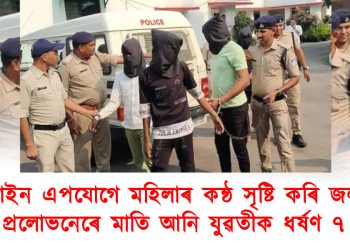 অনলাইন এপযোগে মহিলাৰ কন্ঠ সৃষ্টি, জলপানী দিয়াৰ প্ৰলোভনেৰে মাতি আনি যুৱতীক ধৰ্ষণ কৰিলে ৭ যুৱকে