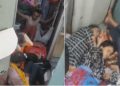 ৰেলত ঠাইৰ অভাৱ; শৌচাগাৰৰ সন্মুখতে শুই পৰিল যাত্ৰী