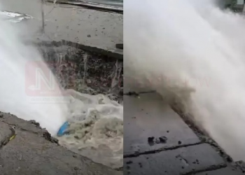 গুৱাহাটীত পুনৰ ফুটিল পানীৰ পাইপ, ৰাজপথত বান