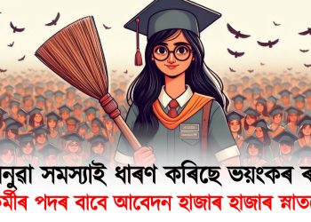 নিবনুৱা সমস্যাই ধাৰণ কৰিছে ভয়ংকৰ ৰূপ : চাফাইকৰ্মীৰ পদৰ বাবে আবেদন হাজাৰ হাজাৰ স্নাতকোত্তৰ প্ৰাৰ্থীৰ