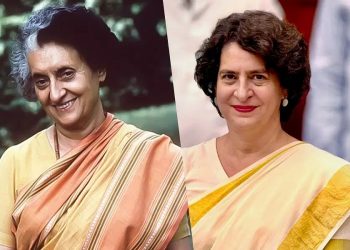 প্ৰিয়ংকাৰ শৰীৰত জিলিকিছে দক্ষিণ ভাৰতৰ শাৰী : অনেকেই মনত পেলাইছে ইন্দিৰা গান্ধীলৈ
