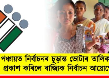 পঞ্চায়ত নিৰ্বাচনৰ চূড়ান্ত ভোটাৰ তালিকা প্ৰকাশ কৰিলে ৰাজ্যিক নিৰ্বাচন আয়োগে