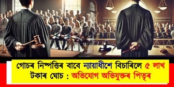 গোচৰ নিষ্পত্তিৰ বাবে ন্যায়াধীশে বিচাৰিলে ৫ লাখ টকাৰ ঘোচ : অভিযোগ অভিযুক্তৰ পিতৃৰ
